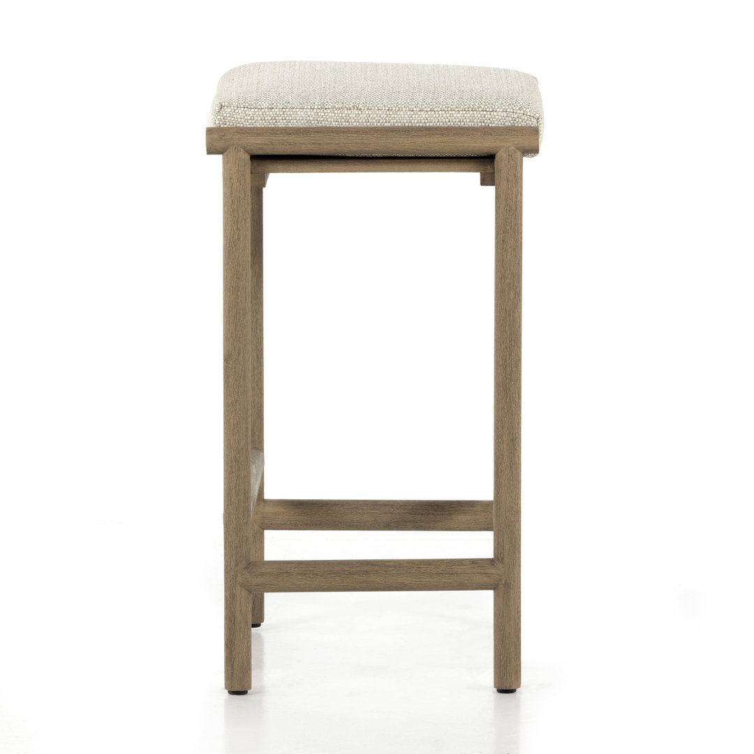 Morene Teak Patio Bar Stool with Cushion